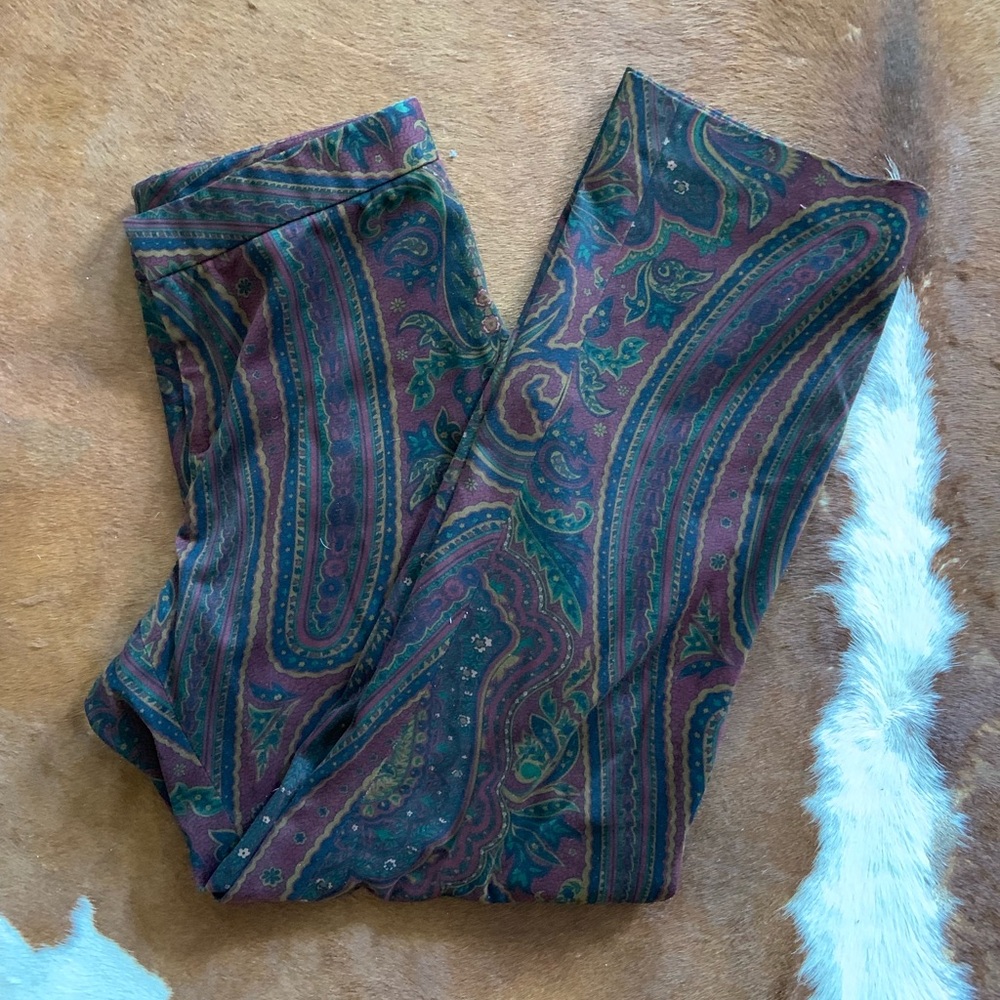Retro Patterned Women Trouser Pants